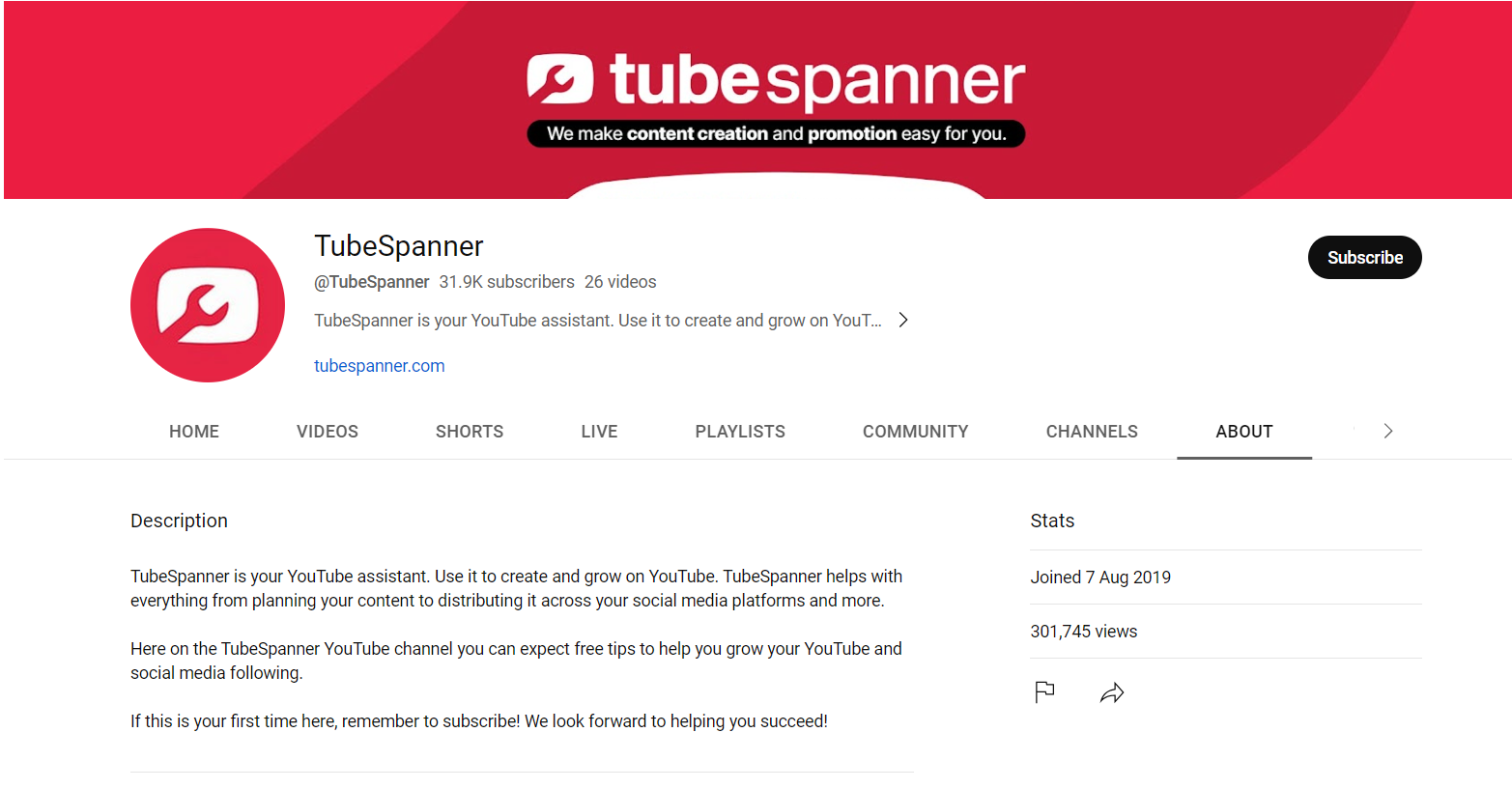 TubeSpanner About YouTube